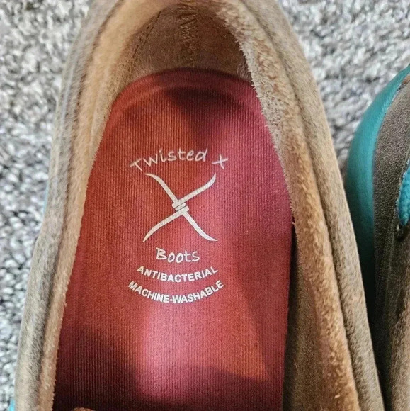 Twisted X Bomber Turquoise Driving Moc Shoes 7 - Picture 11 of 12